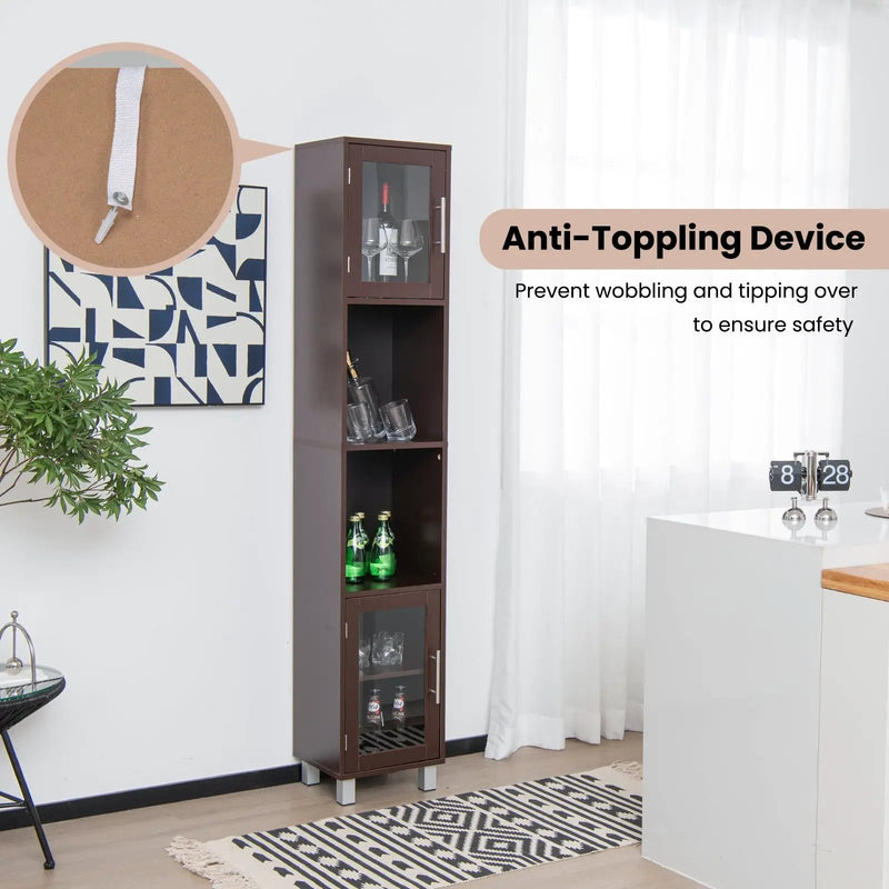 71 Inch Tall Tower Bathroom Storage Cabinet and Organizer Display Shelves for Bedroom by DirectDeals