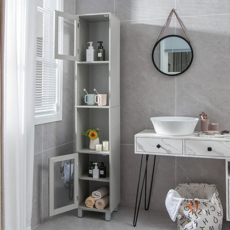 71 Inch Tall Tower Bathroom Storage Cabinet and Organizer Display Shelves for Bedroom by DirectDeals