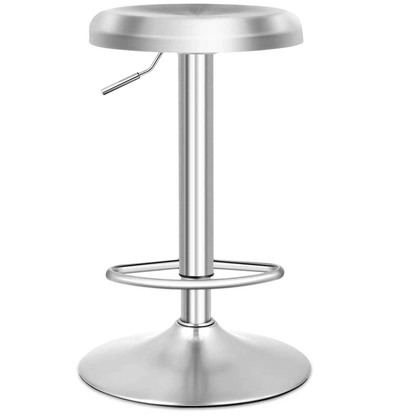 Modern Swivel Adjustable Height Bar Stool with Footrest for Pub Bistro Kitchen Dining by DirectDeals