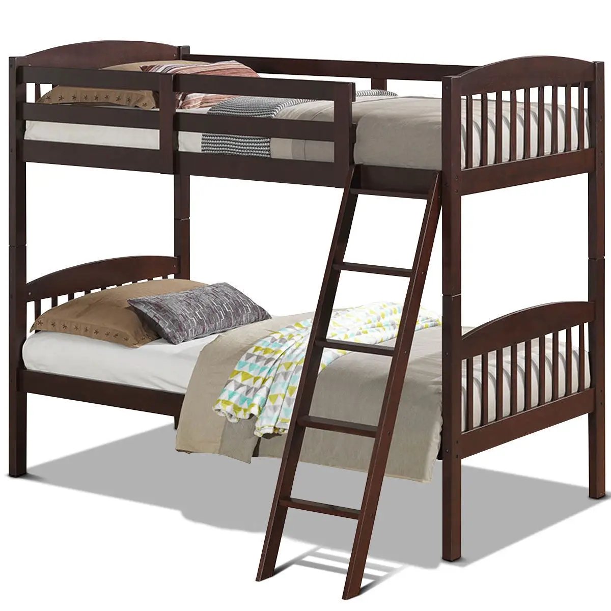 Solid Wood Twin Bunk Beds with Detachable Kids Ladder, photo 6 of 9