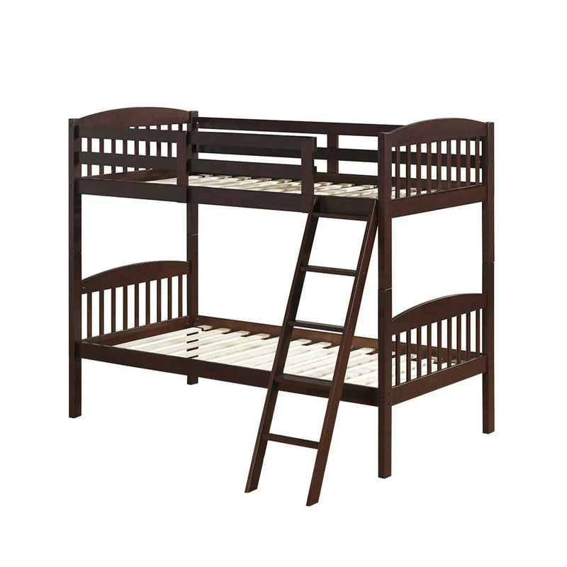 Solid Wood Twin Bunk Beds with Detachable Kids Ladder by DirectDeals