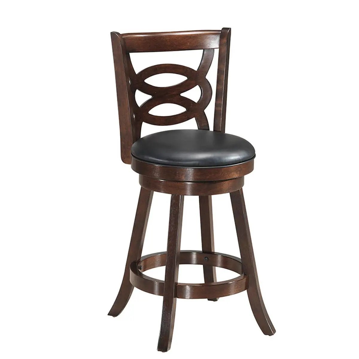 Counter Height Upholstered Espresso Swivel Dining Chair with Cushion Seat by DirectDeals