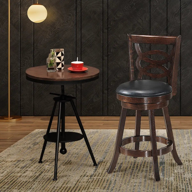 Counter Height Upholstered Espresso Swivel Dining Chair with Cushion Seat by DirectDeals