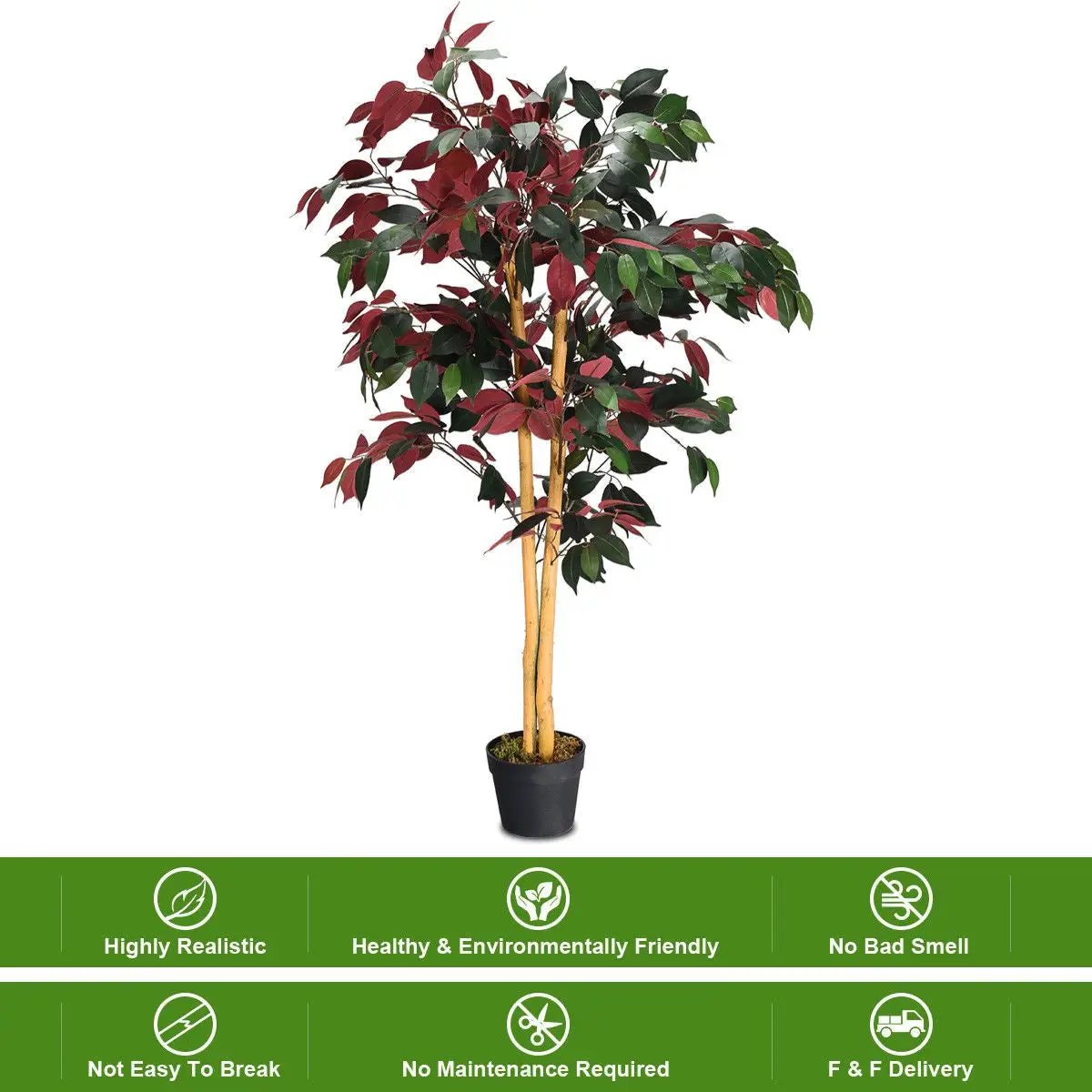 4 Feet Tall Artificial Ficus Tree with Nursery Pot by DirectDeals