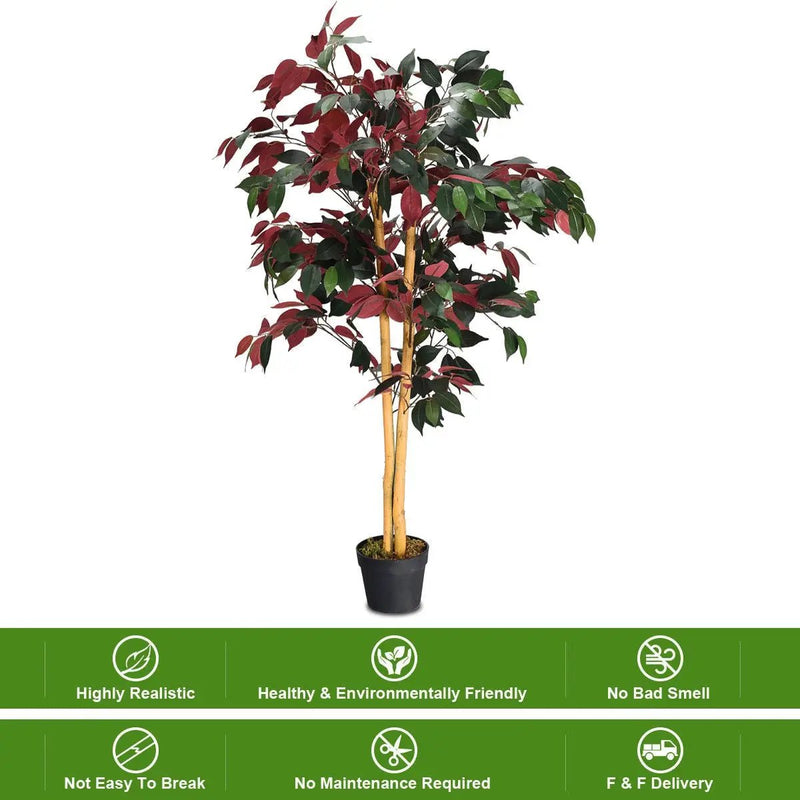 4 Feet Tall Artificial Ficus Tree with Nursery Pot by DirectDeals