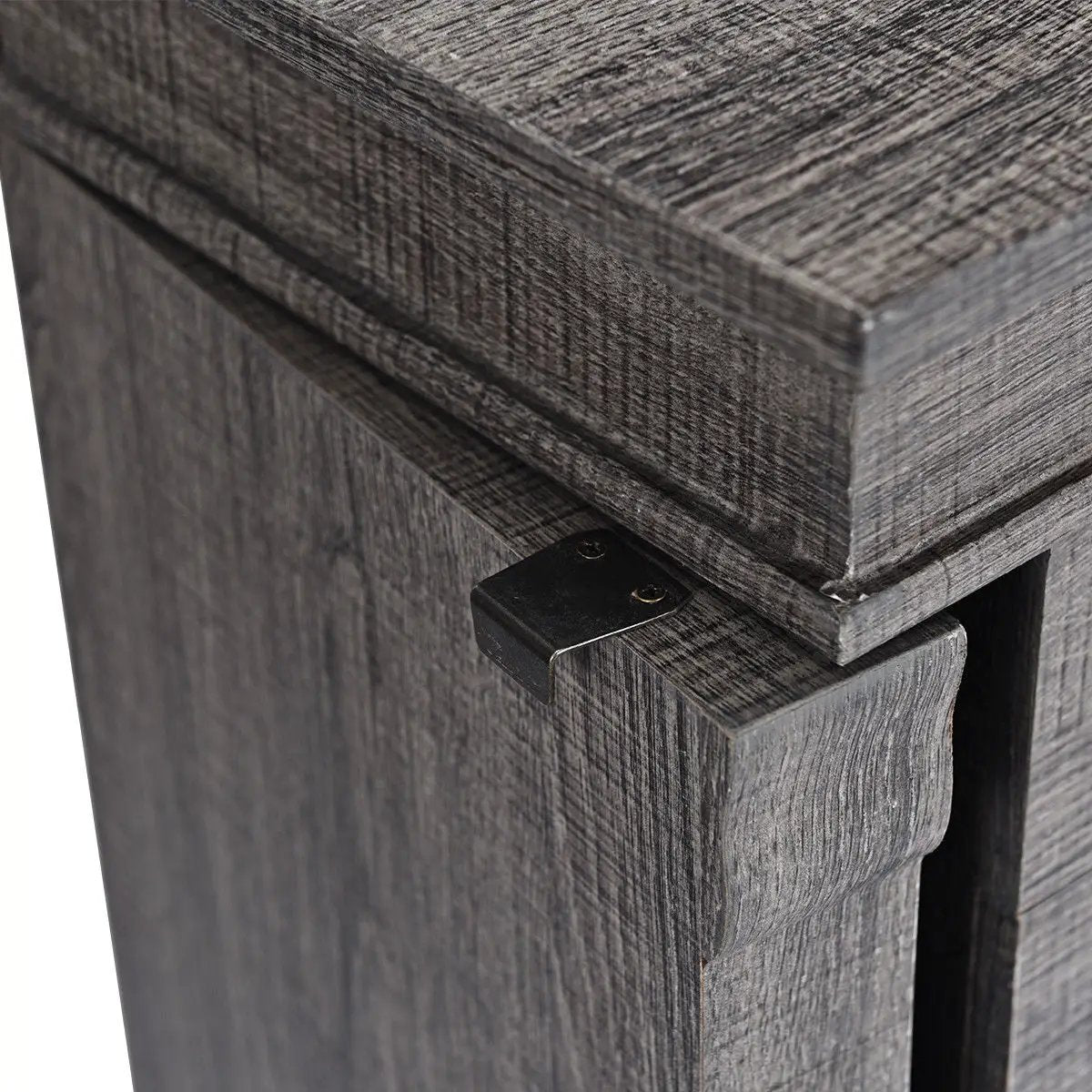 Standing Jewelry Cabinet Storage Organizer with Wooden Legs-Gray by DirectDeals