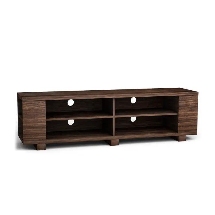 59 Inch Console Storage Entertainment Media Wood TV Stand-Walnut, photo 3 of 14