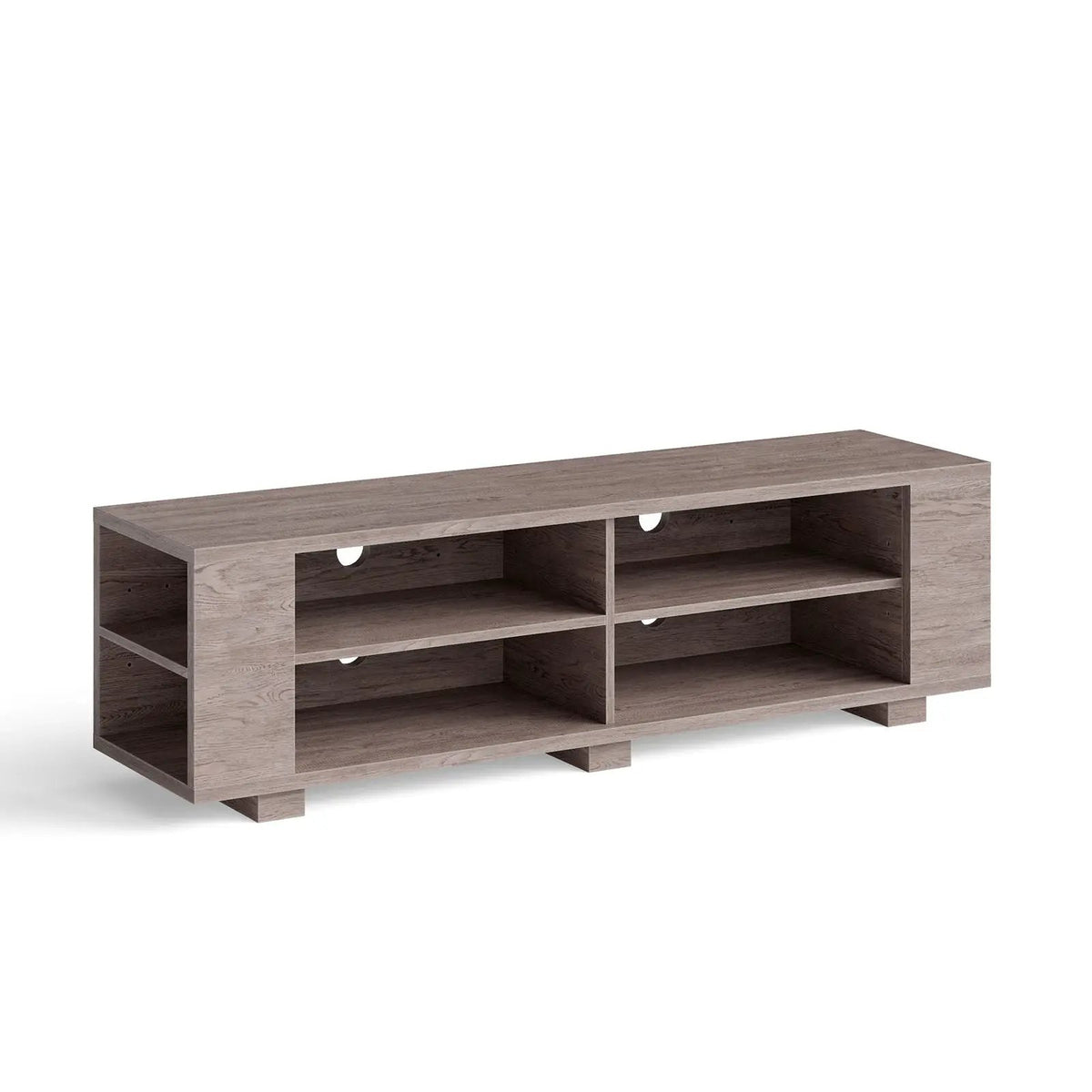 59 Inch Console Storage Entertainment Media Wood TV Stand-Walnut, photo 10 of 14