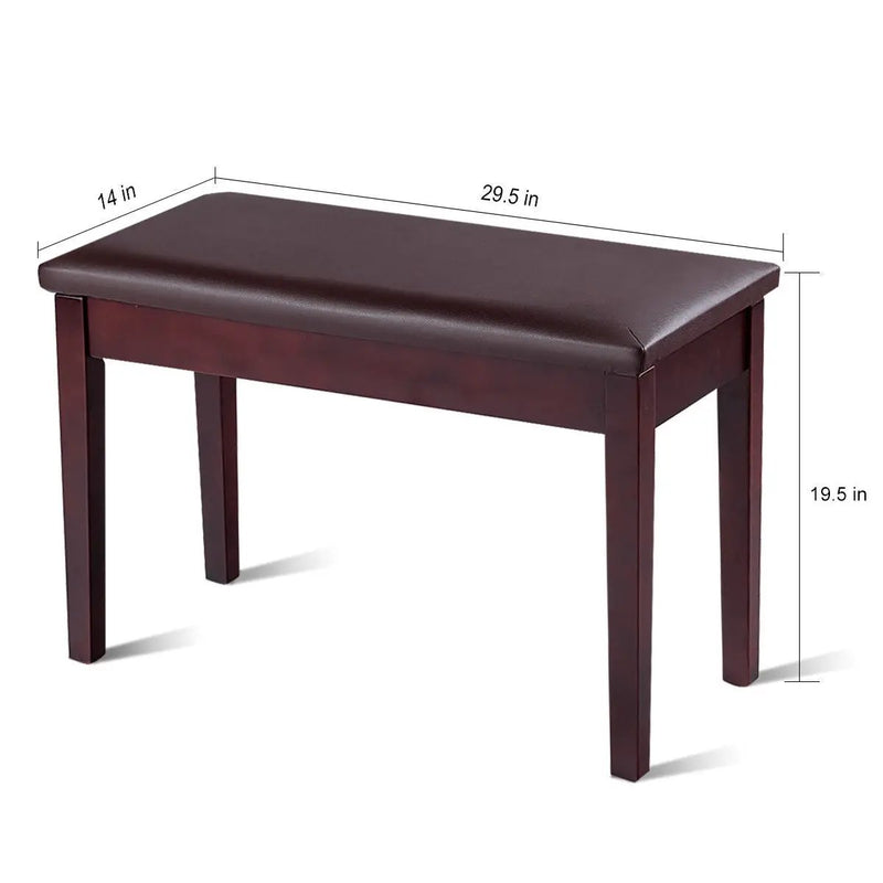 Solid Wood PU Leather Padded Piano Bench Keyboard Seat by DirectDeals
