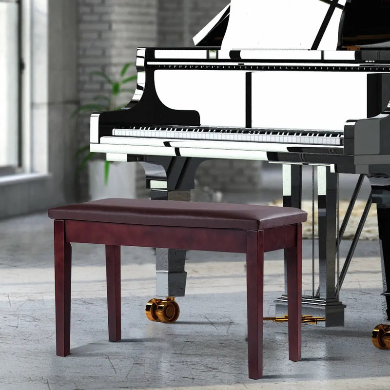 Solid Wood PU Leather Padded Piano Bench Keyboard Seat by DirectDeals