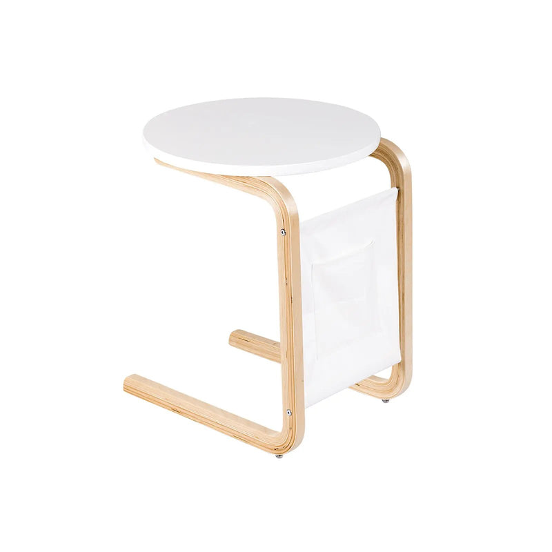Bentwood Sofa Side Table with Square Tabletop and Storage Bag by DirectDeals