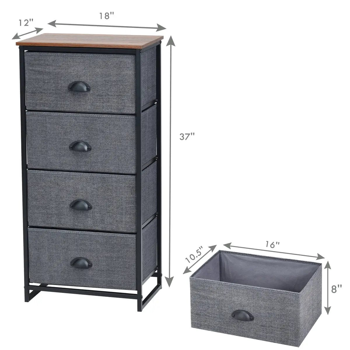 Chest Storage Tower Side Table Display Storage with 4 Drawers, photo 6 of 7