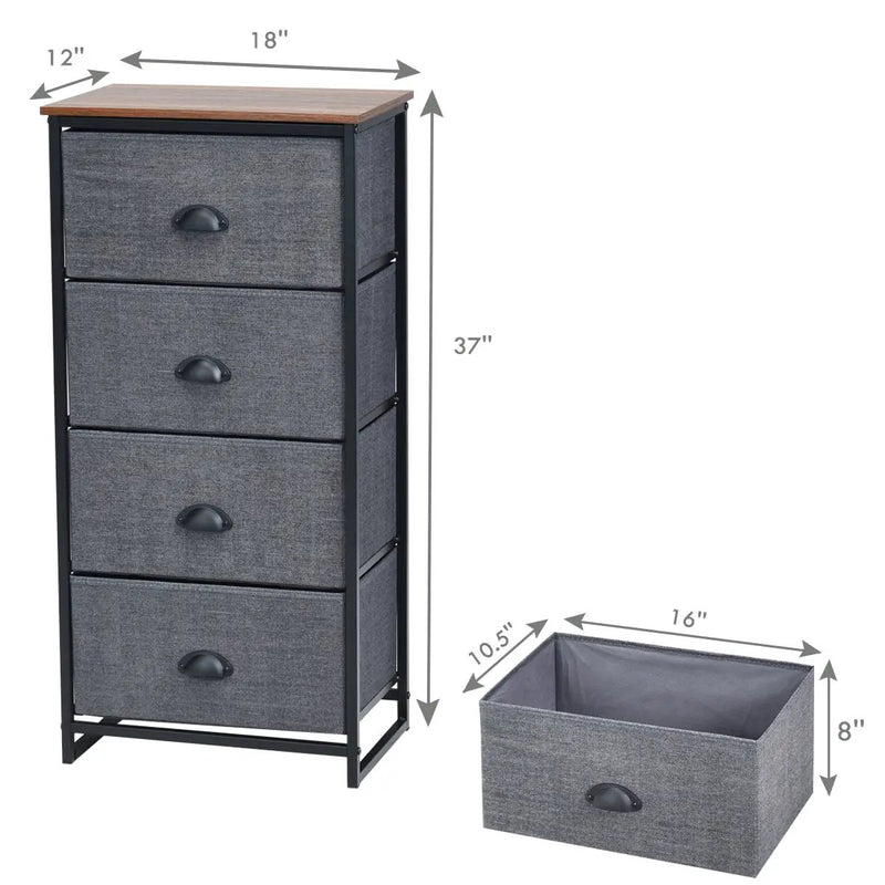 Chest Storage Tower Side Table Display Storage with 4 Drawers by DirectDeals