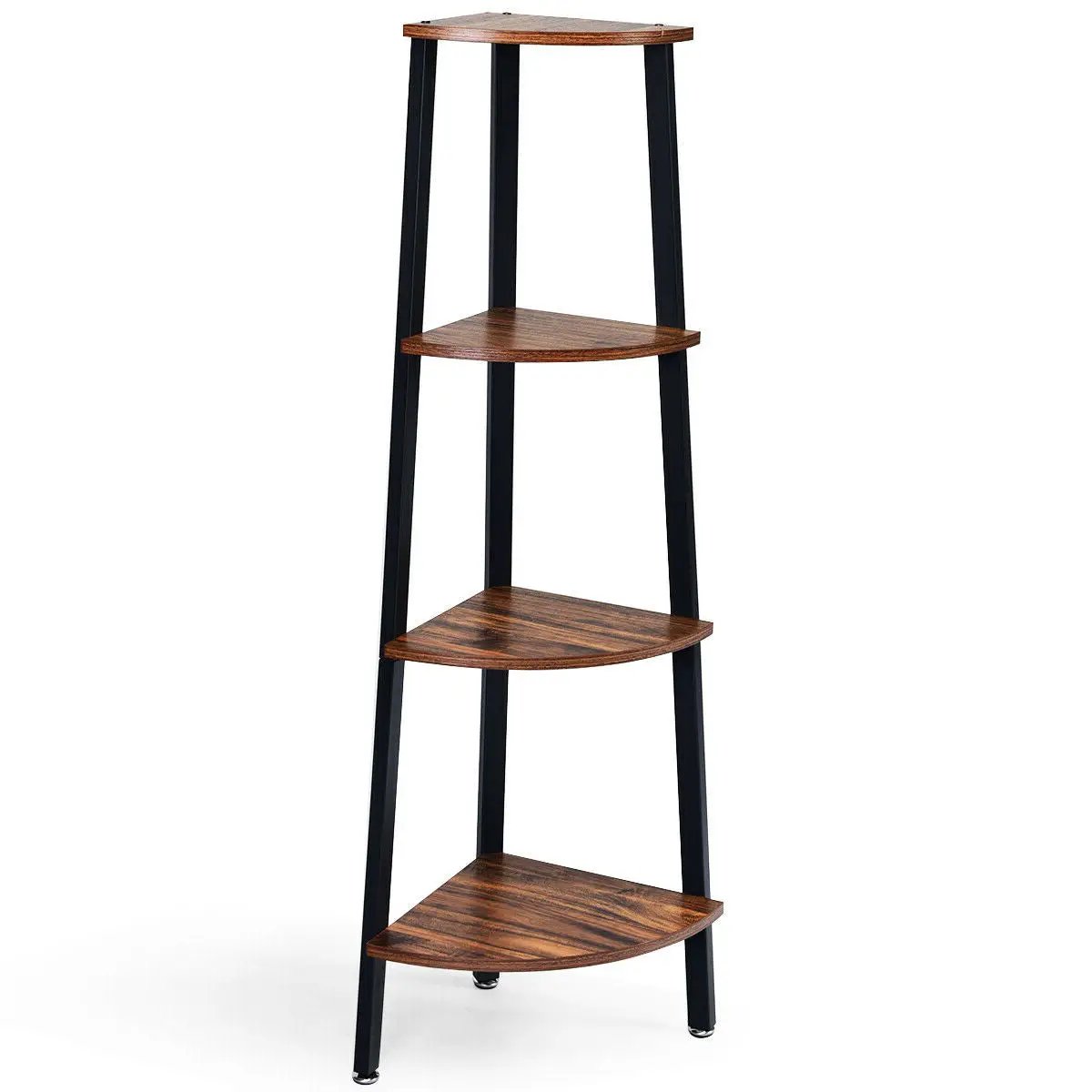 4-Tier Corner Shelf Metal Storage Rack Domestic Bookcase, photo 3 of 9