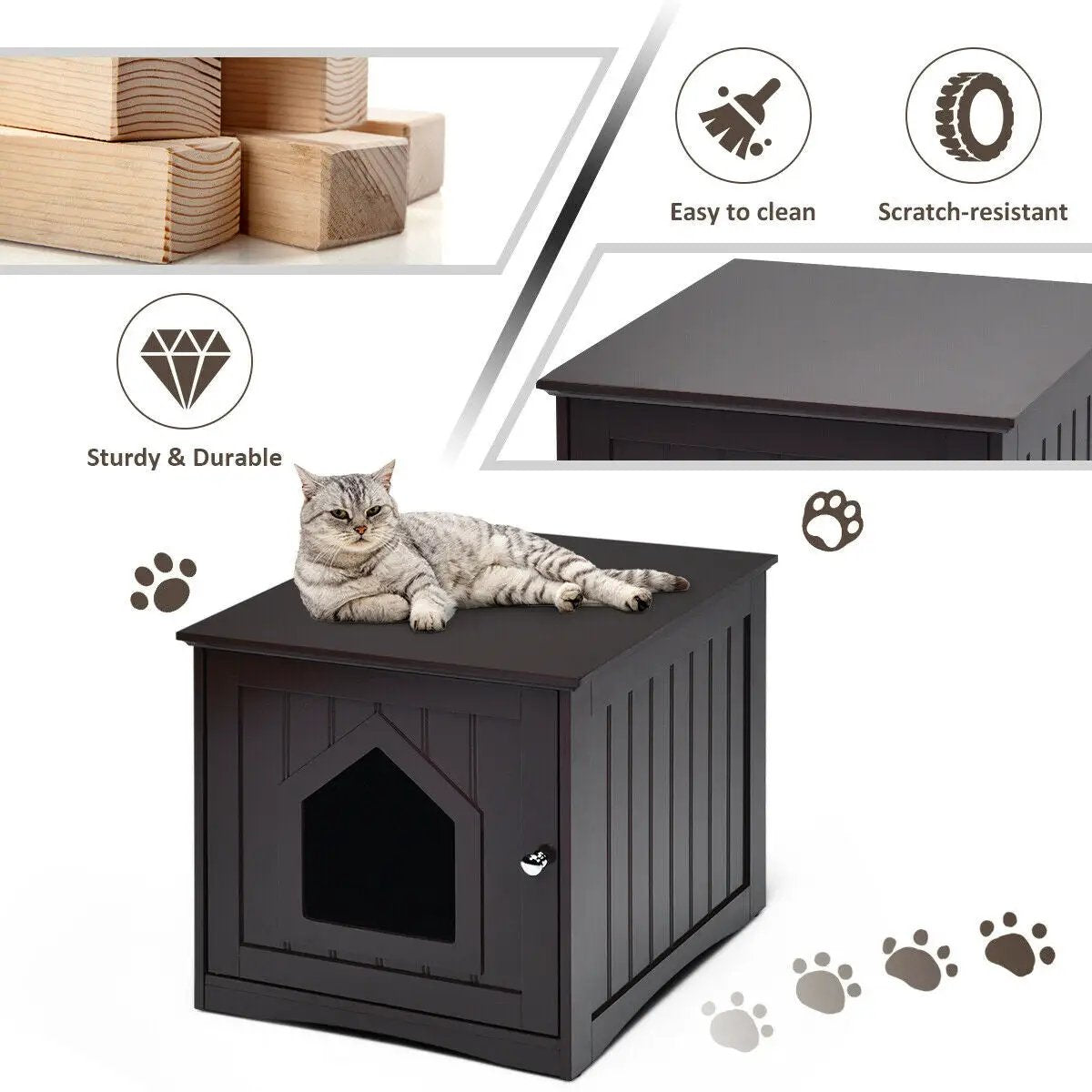 Sidetable Nightstand Weatherproof Multi-function Cat House, photo 2 of 10