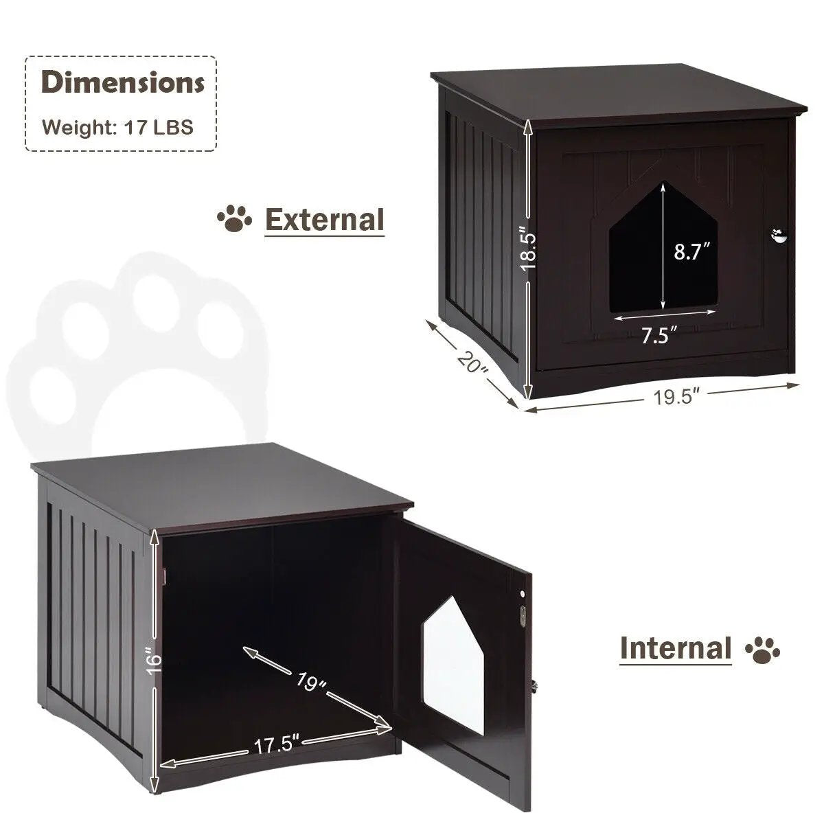 Sidetable Nightstand Weatherproof Multi-function Cat House, photo 4 of 10