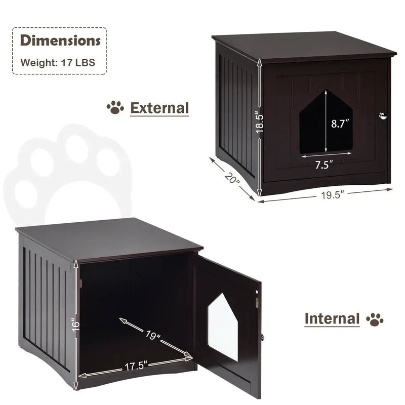 Sidetable Nightstand Weatherproof Multi-function Cat House by DirectDeals