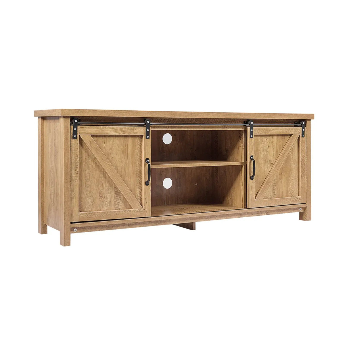TV Stand Media Center Console Cabinet with Sliding Barn Door, photo 30 of 32