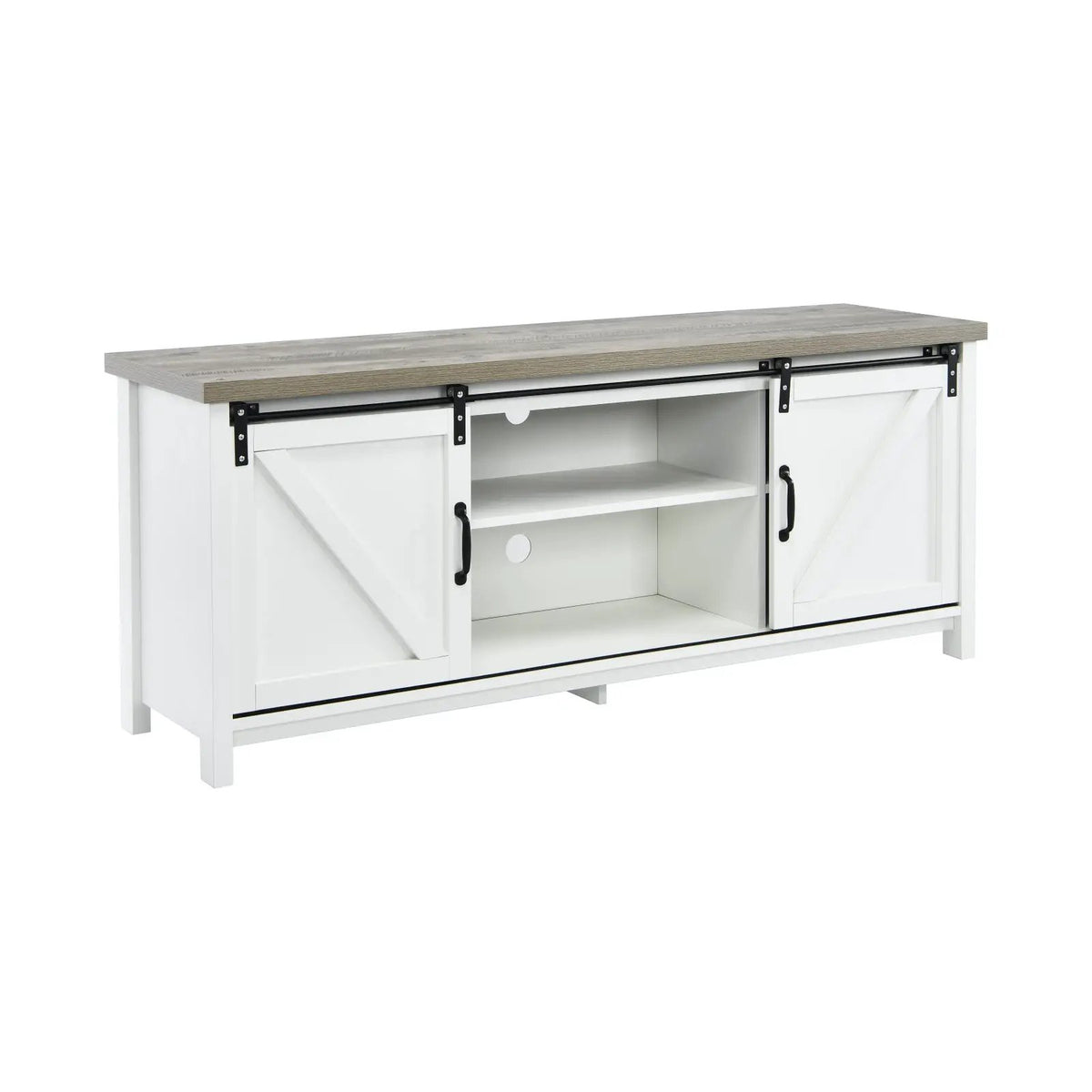 TV Stand Media Center Console Cabinet with Sliding Barn Door, photo 9 of 32