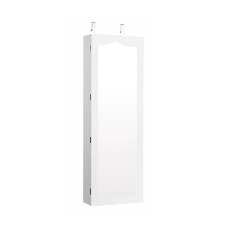 5 LEDs Lockable Mirror Jewelry Cabinet Armoire with 6 Drawers-White by DirectDeals