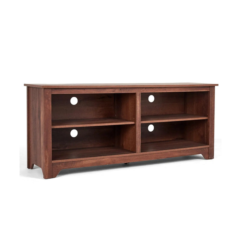 58 Inch Wood TV Stand for TVs up to 65 Inches with 4 Open Storage Shelves by DirectDeals