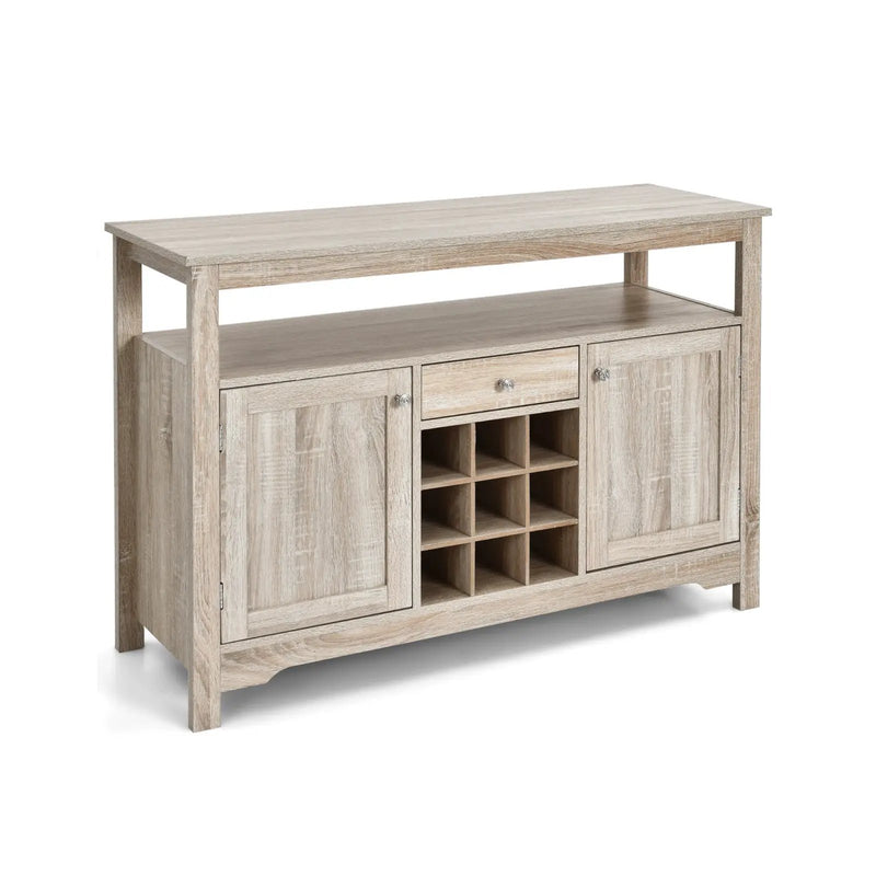 Server Buffet Sideboard With Wine Rack and Open Shelf by DirectDeals