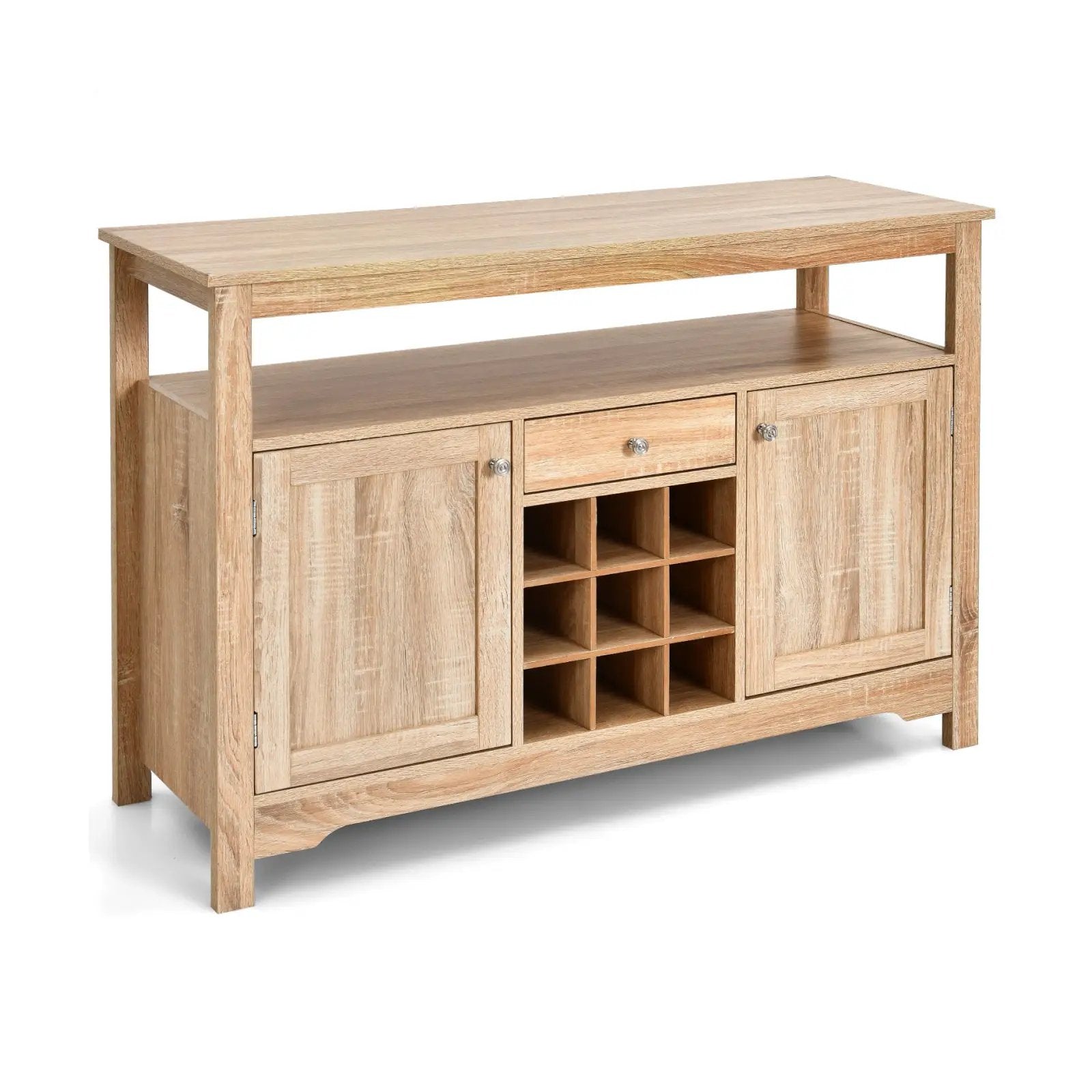 Server Buffet Sideboard With Wine Rack and Open Shelf by DirectDeals