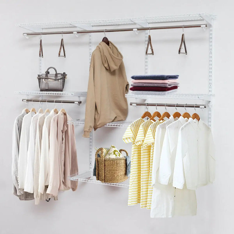 Adjustable Wall Mounted Closet Rack System with Shelf by DirectDeals
