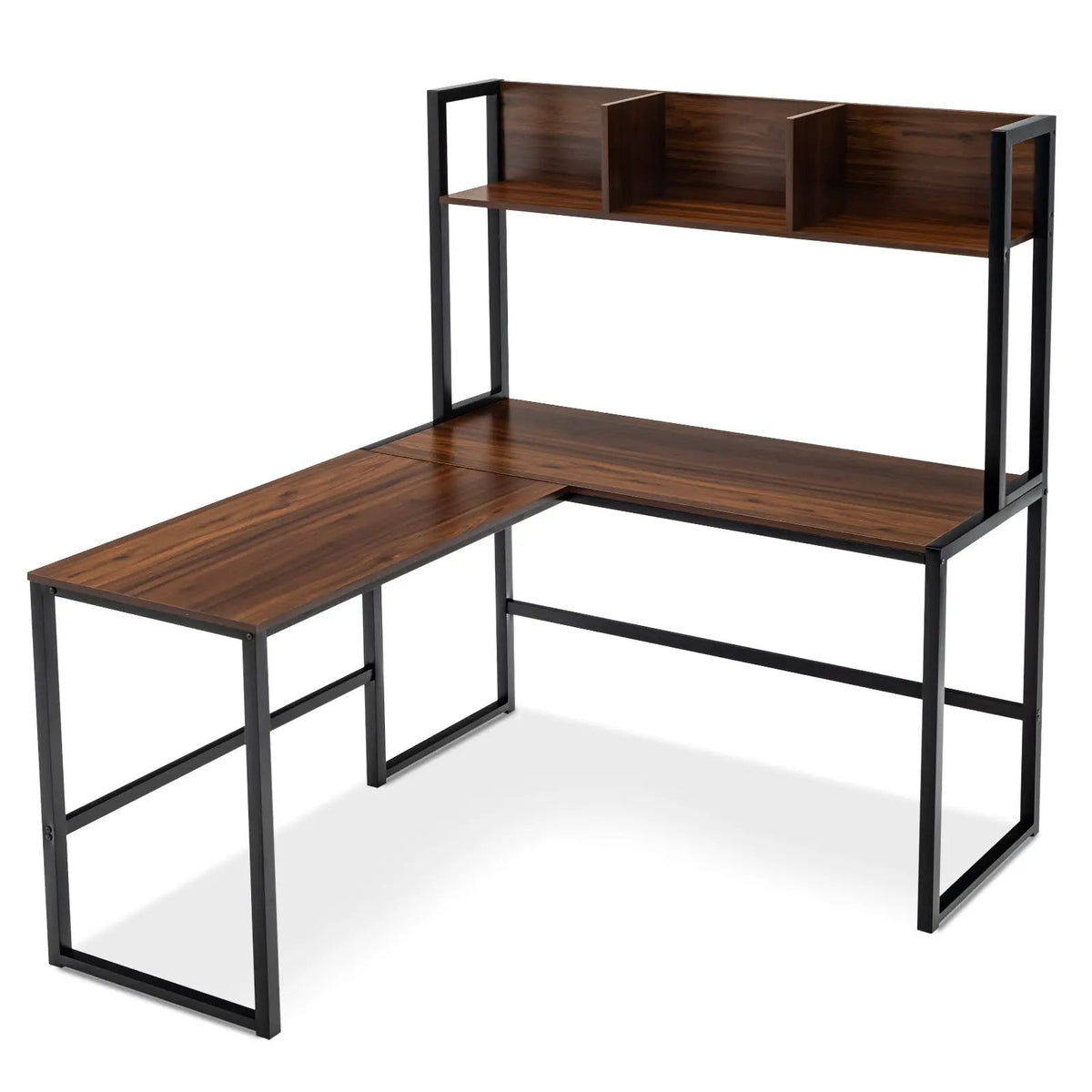 Reversible L-Shaped Corner Desk with Storage Bookshelf, photo 10 of 11