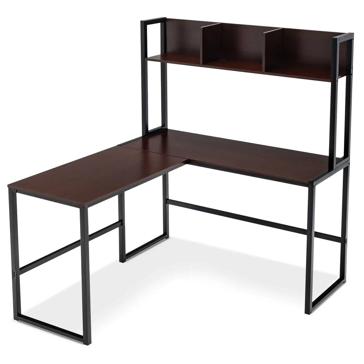 Reversible L-Shaped Corner Desk with Storage Bookshelf, photo 11 of 11