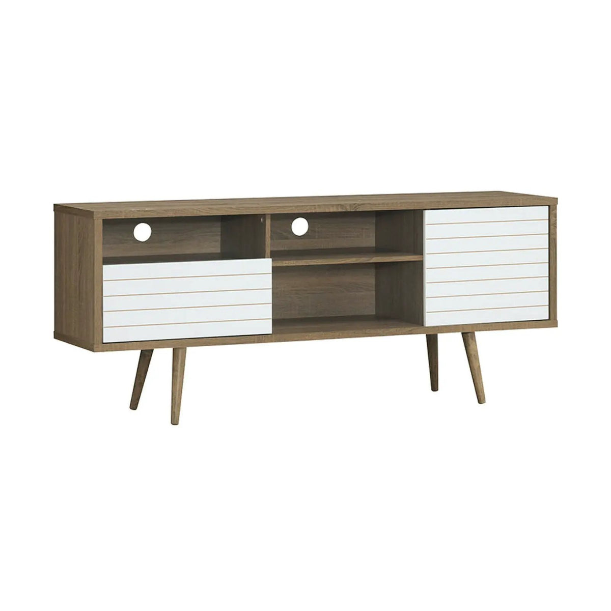Mid-Century Modern TV Stand for TVs up to 65 Inch with Storage Shelves, photo 8 of 24