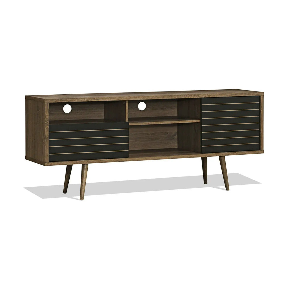 Mid-Century Modern TV Stand for TVs up to 65 Inch with Storage Shelves, photo 7 of 24