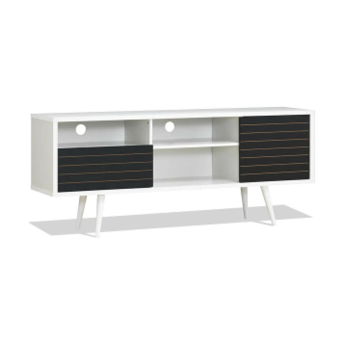 Mid-Century Modern TV Stand for TVs up to 65 Inch with Storage Shelves, photo 9 of 24