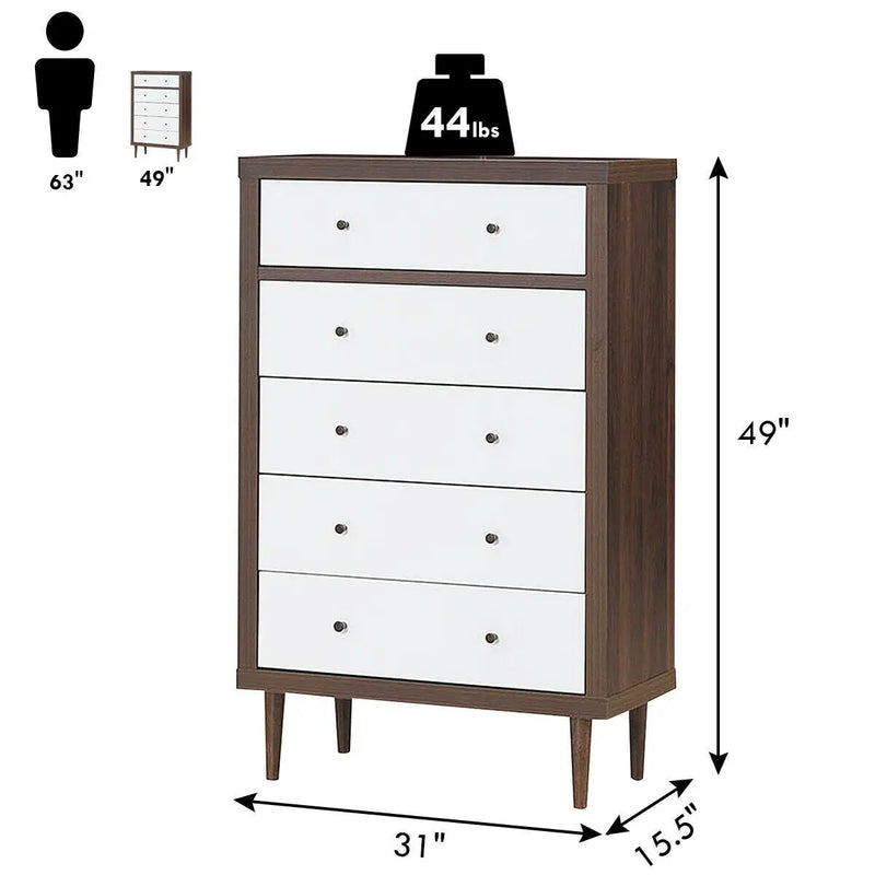 Antique-Style Free-Standing Dresser with 5 Drawers by DirectDeals