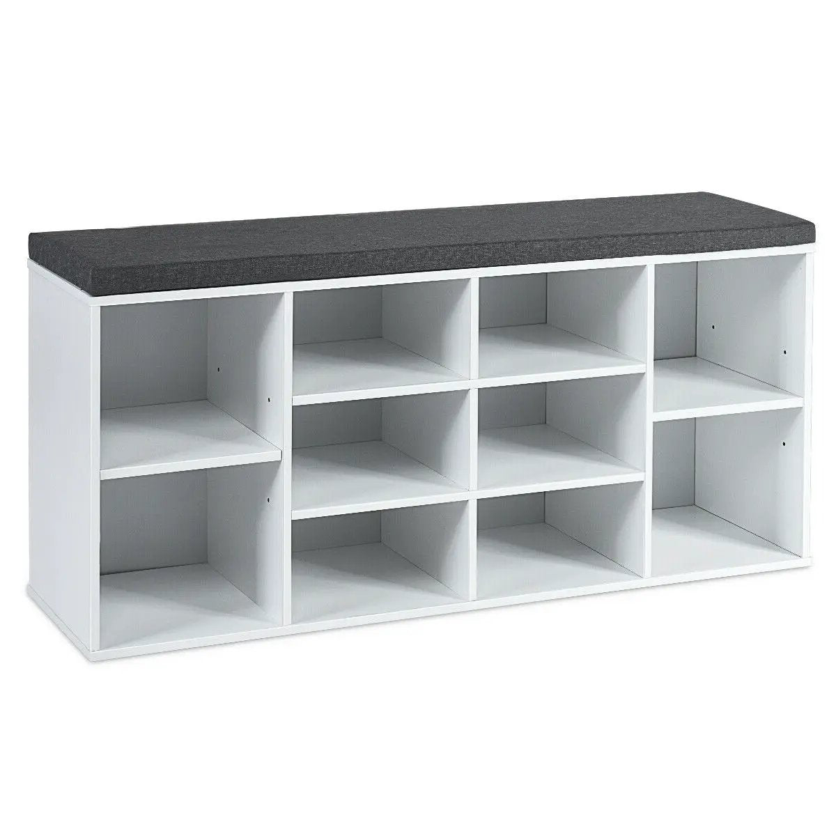 10-Cube Organizer Shoe Storage Bench with Cushion for Entryway, photo 11 of 11