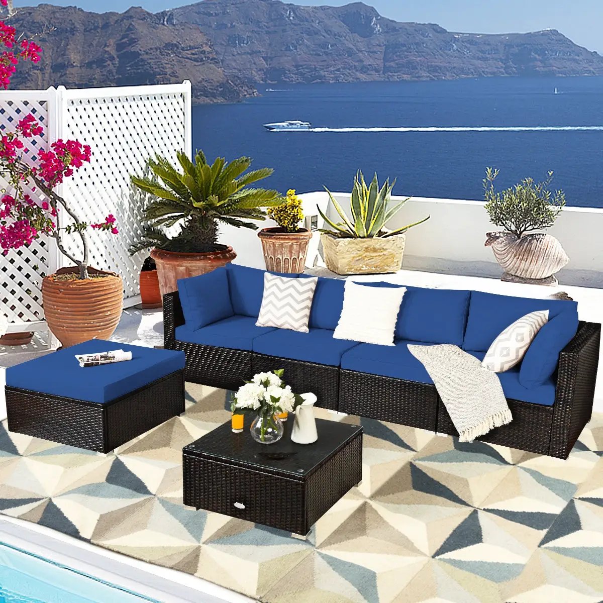 6 Pieces Outdoor Patio Rattan