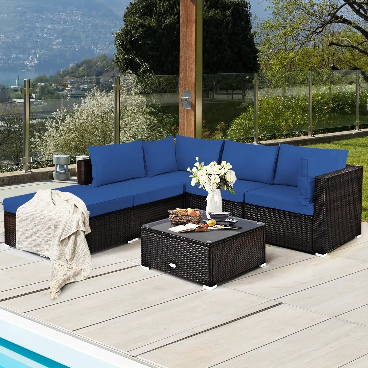 6 Pieces Outdoor Patio Rattan, photo 7 of 12