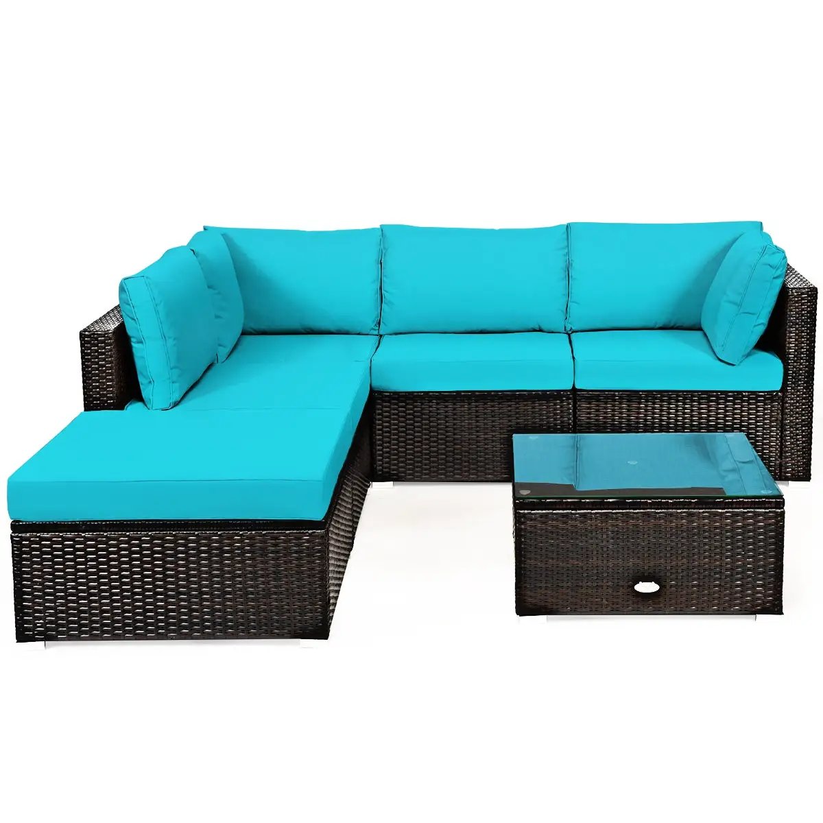 6 Pieces Outdoor Patio Rattan, photo 11 of 12