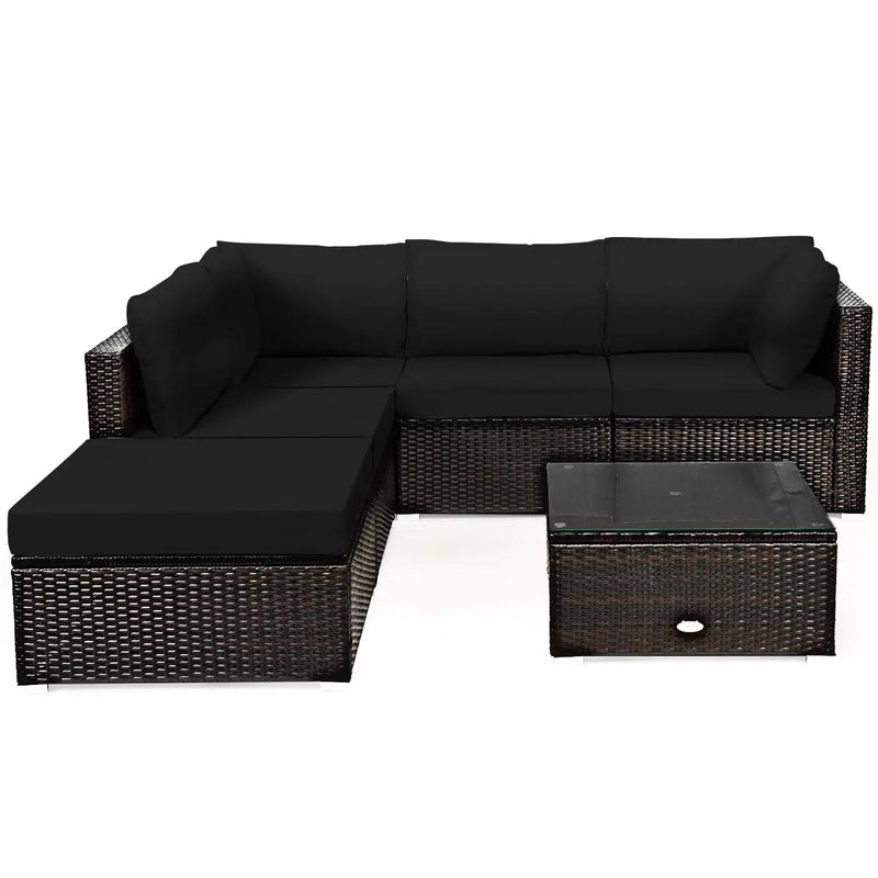 6 Pieces Outdoor Patio Rattan by DirectDeals