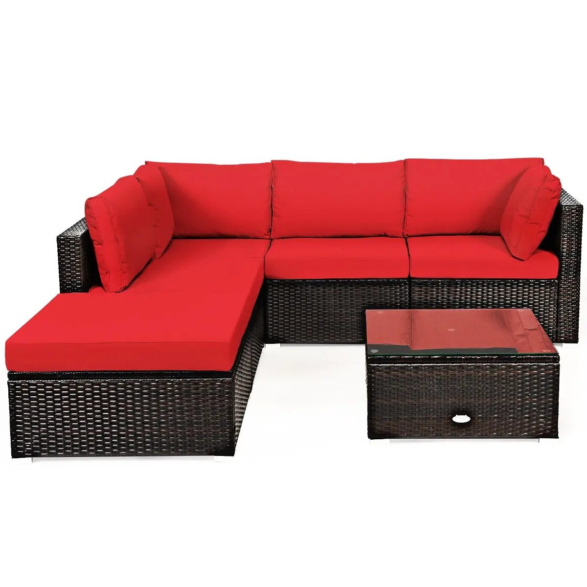 6 Pieces Outdoor Patio Rattan, photo 10 of 12
