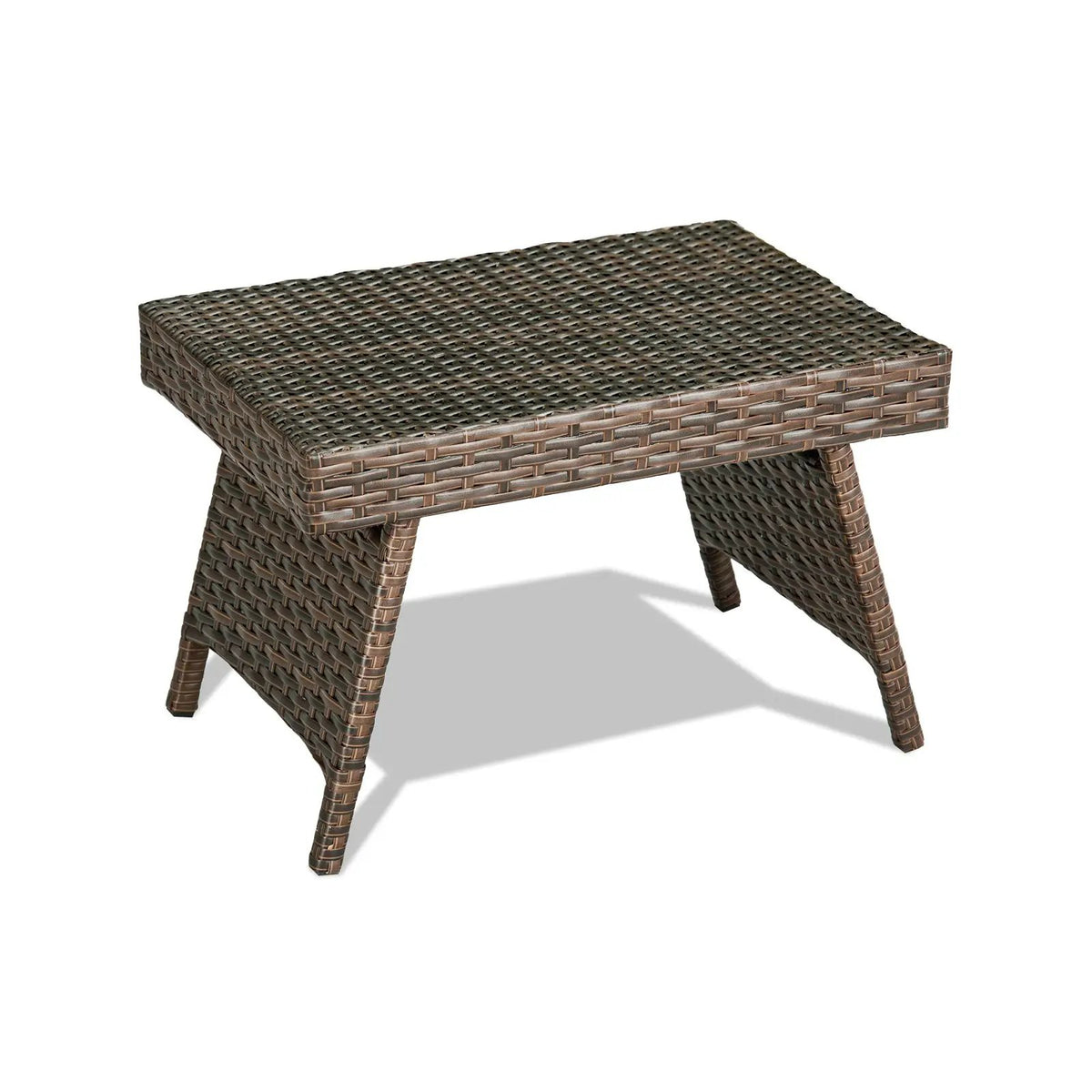 Folding PE Rattan Side Coffee Table Patio Garden Furniture by DirectDeals
