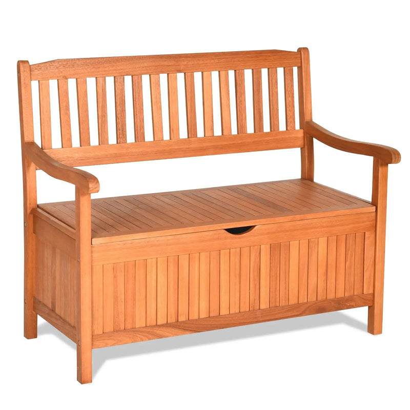 33 Gallon Wooden Storage Bench with Liner for Patio Garden Porch by DirectDeals