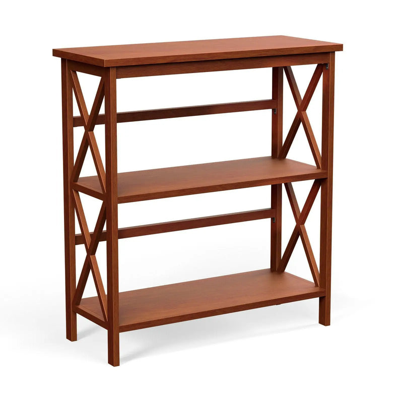 3-Tier Wooden Multi-Functional X-Design Etagere Storage Bookshelf by DirectDeals