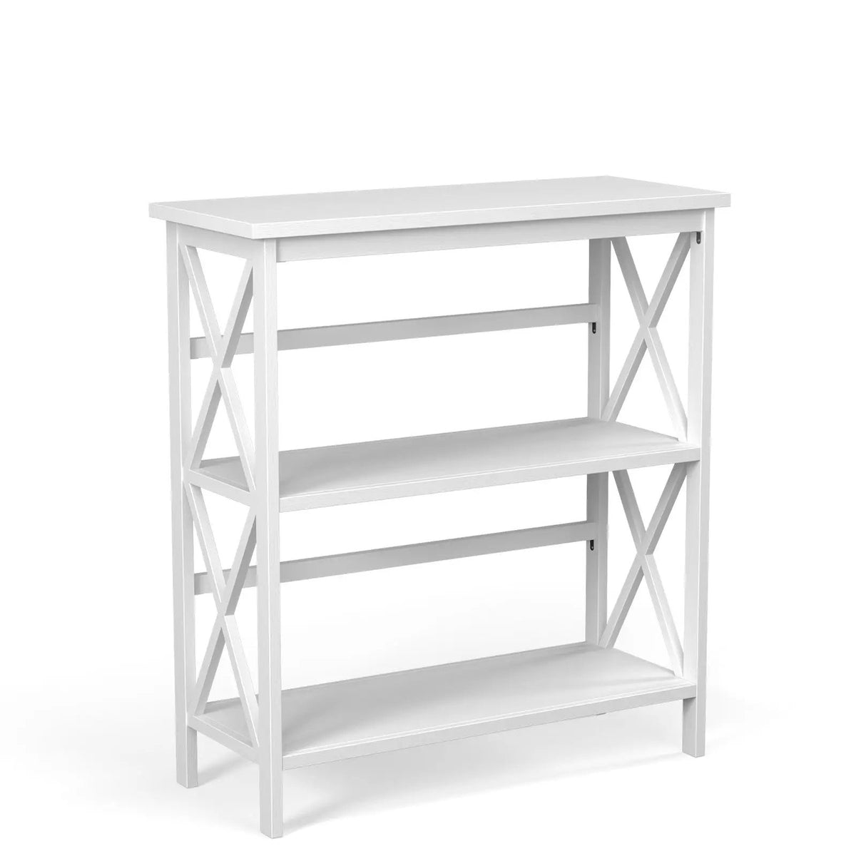 3-Tier Wooden Multi-Functional X-Design Etagere Storage Bookshelf, photo 11 of 11