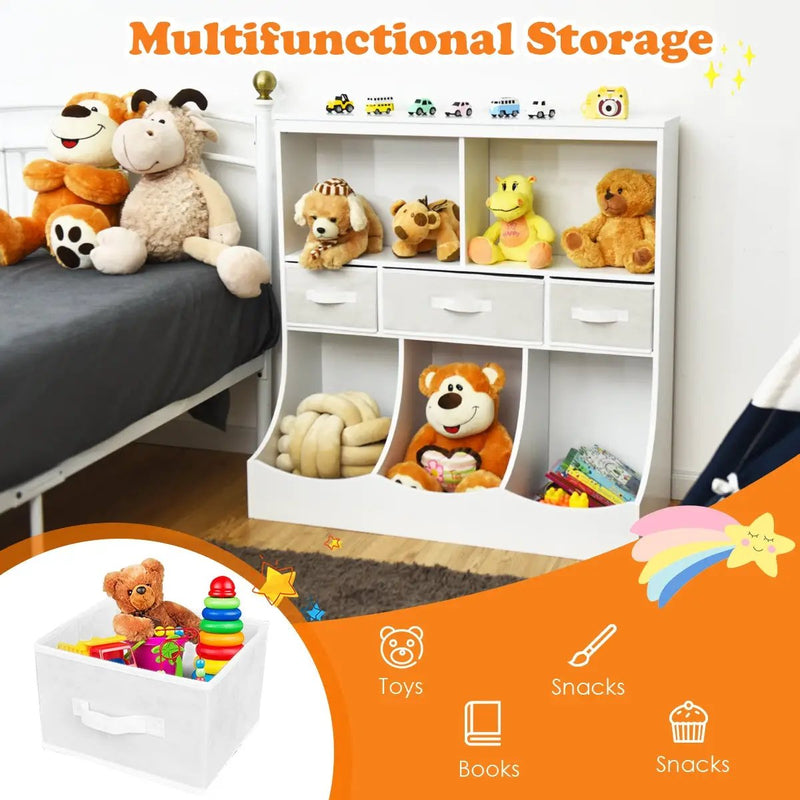 Freestanding Combo Cubby Bin Storage Organizer Unit W/3 Baskets by DirectDeals