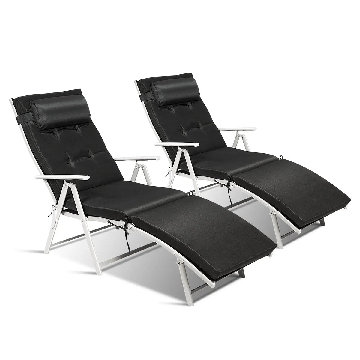 Adjustable Outdoor Lightweight Folding Chaise Lounge Chair with Pillow, photo 4 of 10