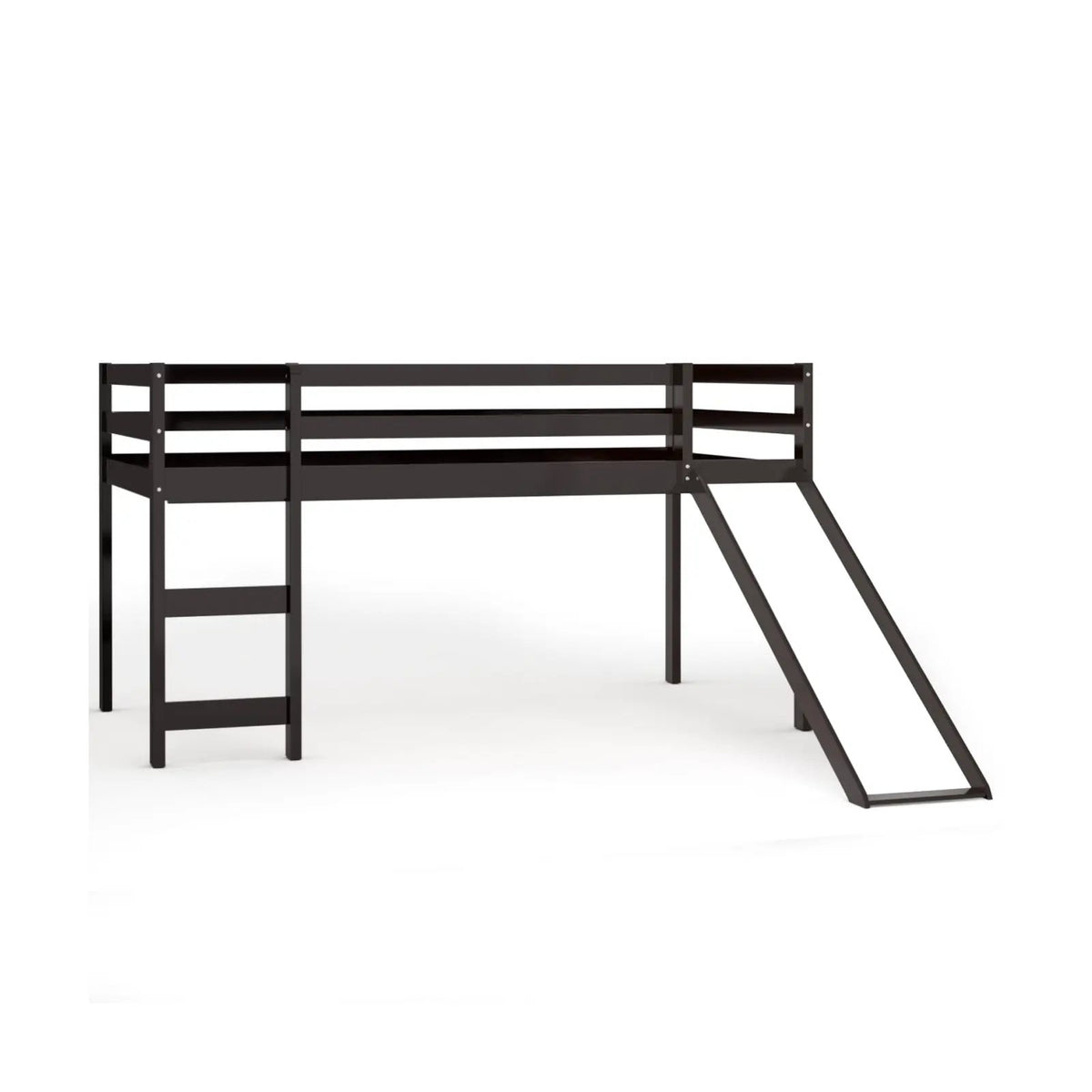 Twin Size Low Sturdy Loft Bed with Slide Wood, photo 3 of 9