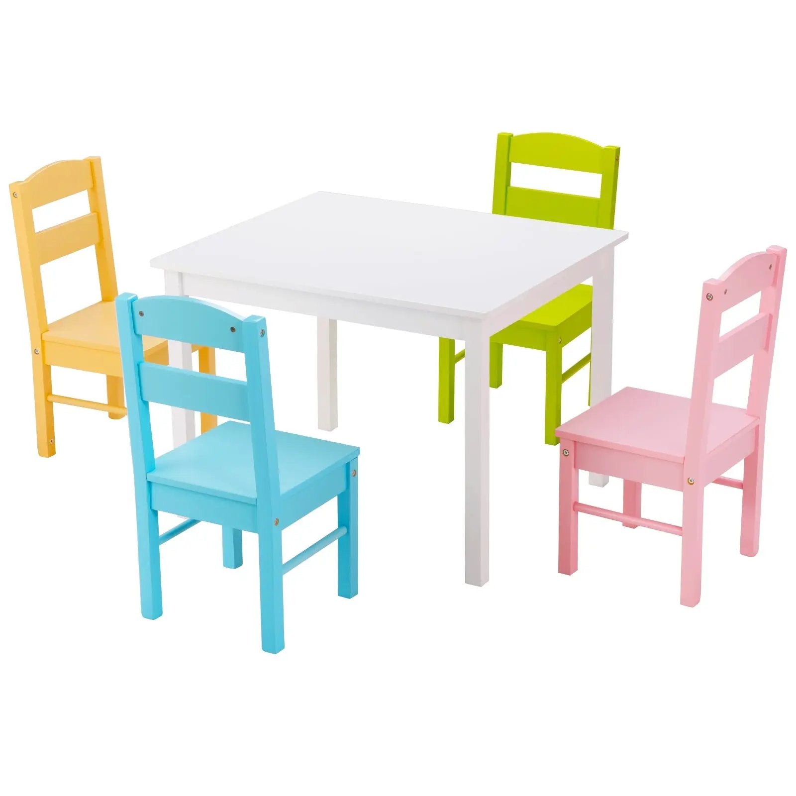 5 pcs Kids Pine Wood Table Chair Set by DirectDeals
