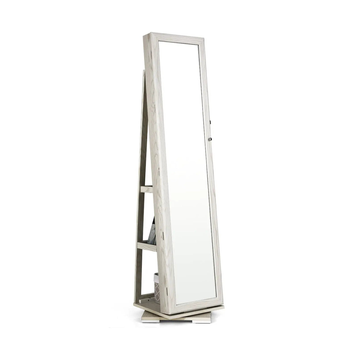 360° Rotatable 2-in-1 Lockable Jewelry Cabinet with Full-Length Mirror, photo 15 of 17