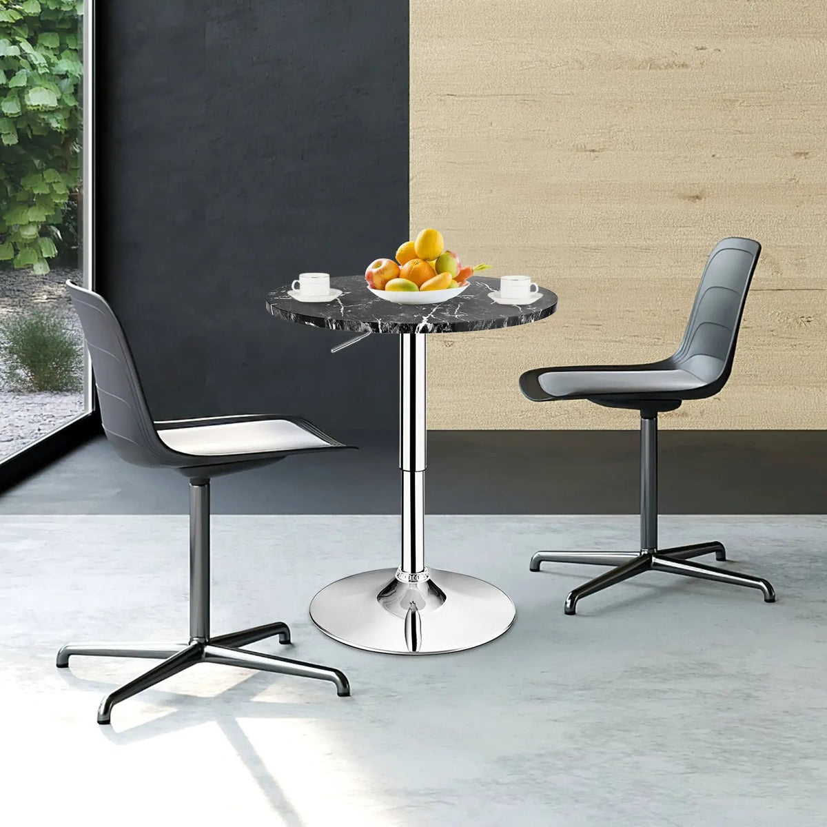 360° Swivel Cocktail Pub Table with Sliver Leg and Base, photo 6 of 9